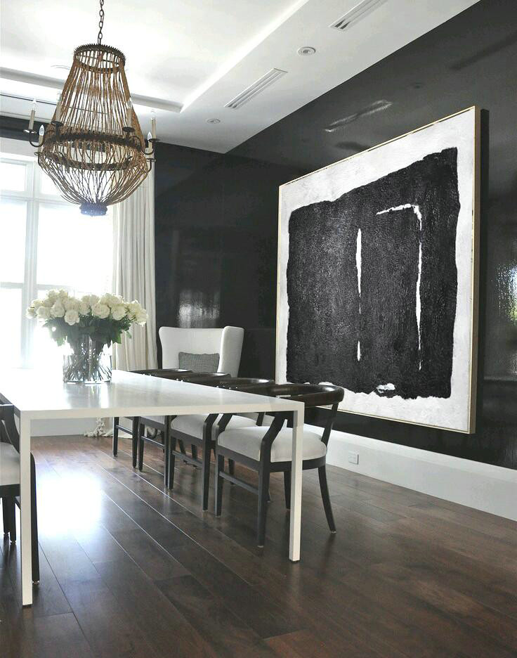 Contemporary Art Acrylic Painting,Oversized Horizontal Minimal Art On Canvas - Acrylic Painting Canvas Art